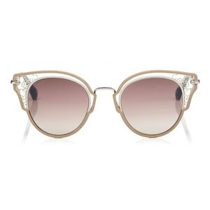 Jimmy Choo Dhelia - Nude and Palladium Metal Sunglasses/ NWOB